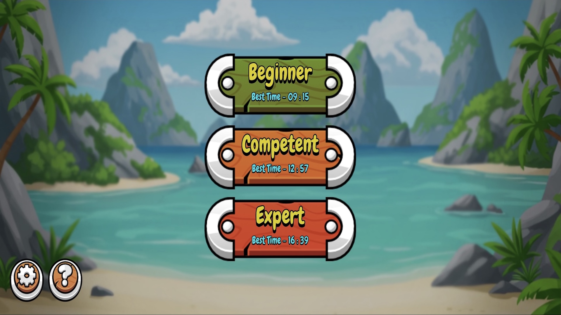 Mine Sweep: Islands menu screenshot