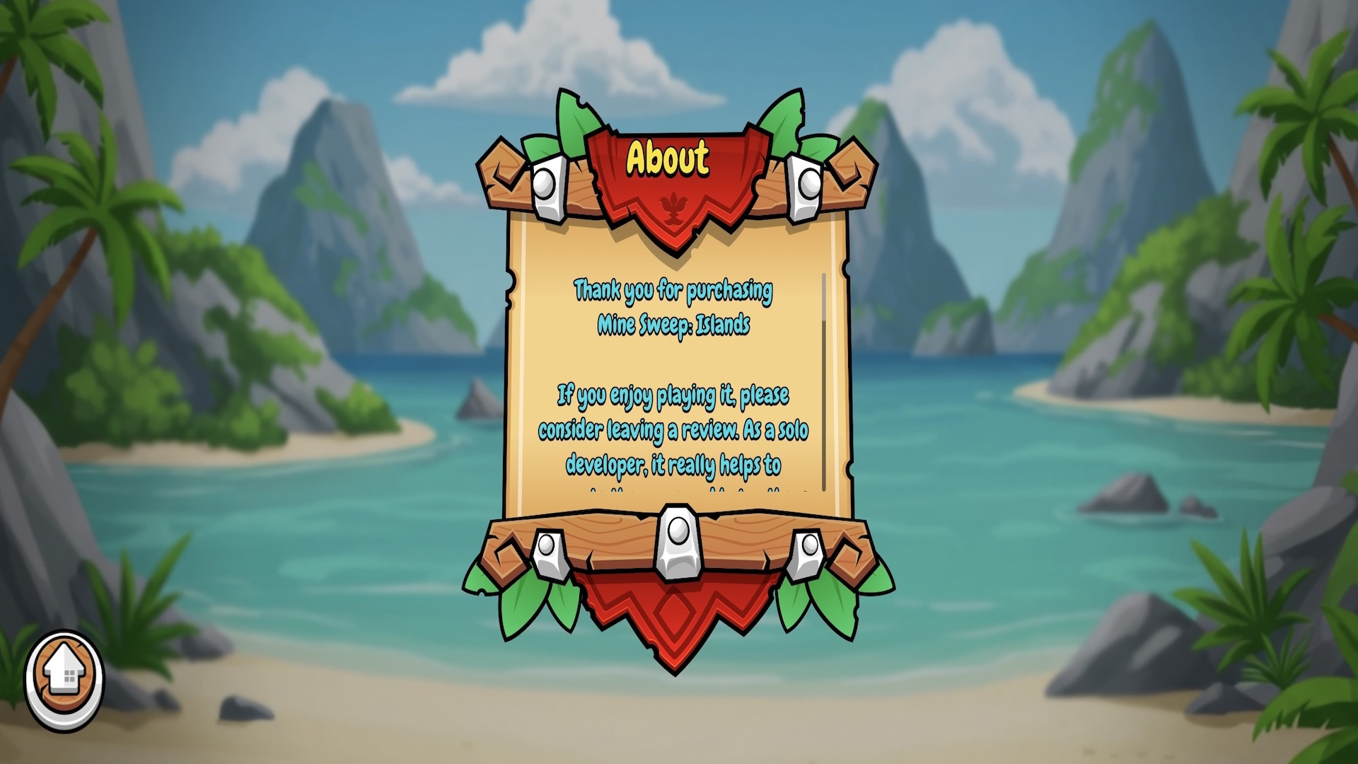 Mine Sweep: Islands settings screenshot